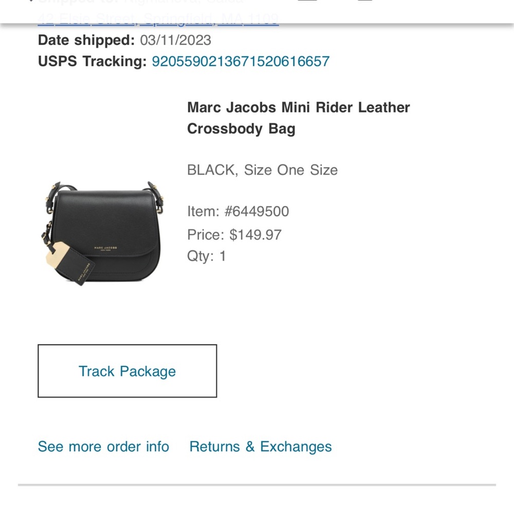 Marc Jacobs Black Leather Crossbody Saddle Bag - Picture 9 of 10